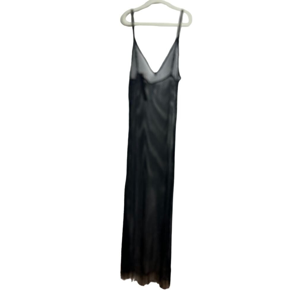 Anthropologie Black Mesh Fringe Midi Dress NWT Sz. S - Picture 5 of 8